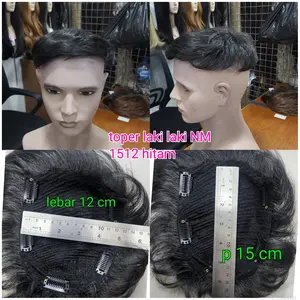 Wig Touppe Laki Laki Penutup Botak Belah Samping NM 1512