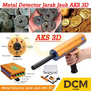 Metal Detector jarak jauh AKS 3D Wide Range Gold Emas Diamond Silver