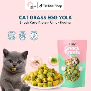 Pawsitive Offciail Nature Feast Cat Grass Kuning Telur Snack Rumput Kucing Anjing dengan Kuning Telur Daging Alami 60gr