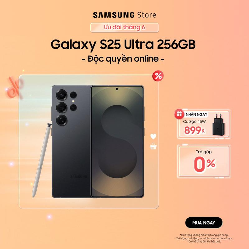 Điện thoại  SAMSUNG Galaxy S25 Ultra 256GB - Độc quyền Online - giao hàng sau 15 ngày