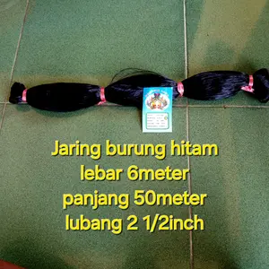 jaring burung hitam senar 015 lebar 6meter panjang 50meter bonus tali