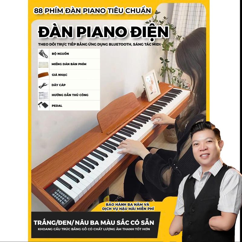 Piano Điện 88 phím chuyên nghiệp DQT 2025 - TẶNG FULL PHỤ KIỆN Pedal+bộ nguồn+giá+hướng dẫn cơ bản+ miếng đán bàn phím