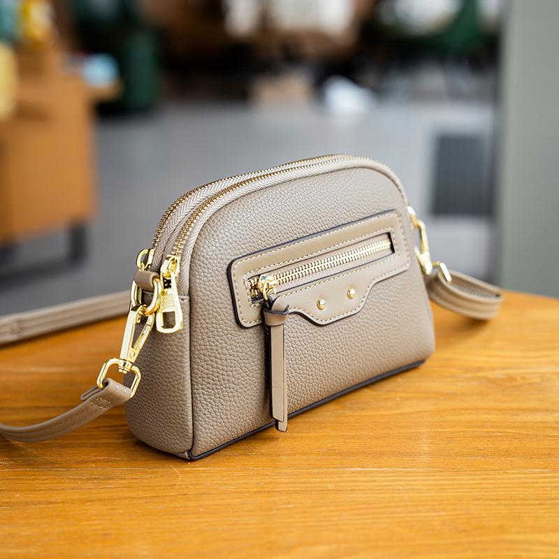  túi Messenger Nữ Hàng Mới Về Năm 2025 Phong Cách Hàn Quốc Dễ Phối Đồ Đeo Một Bên Vai Làm Bằng Da Bò Thiết Kế Ngăn Đôi Thích Hợp Để Mua Sắm Và Đi Làm 