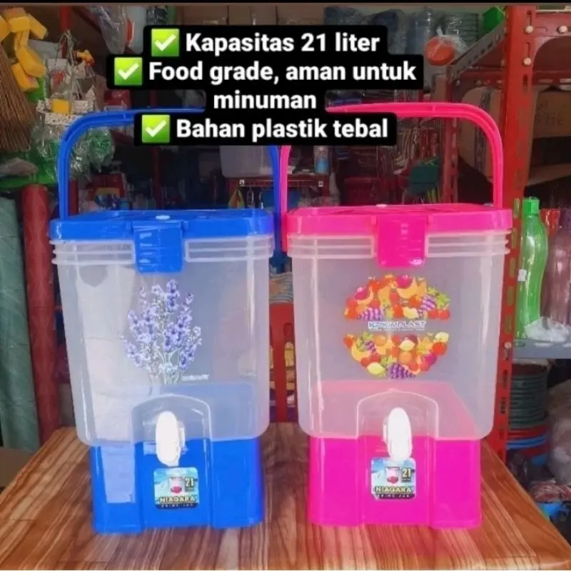 DRINK JAR NIAGARA KIMPLAST 21 LITER dispenser air kimplast 21 liter tempat air minum kimplast wadah air minum kimplast Plastik Kitchenware
