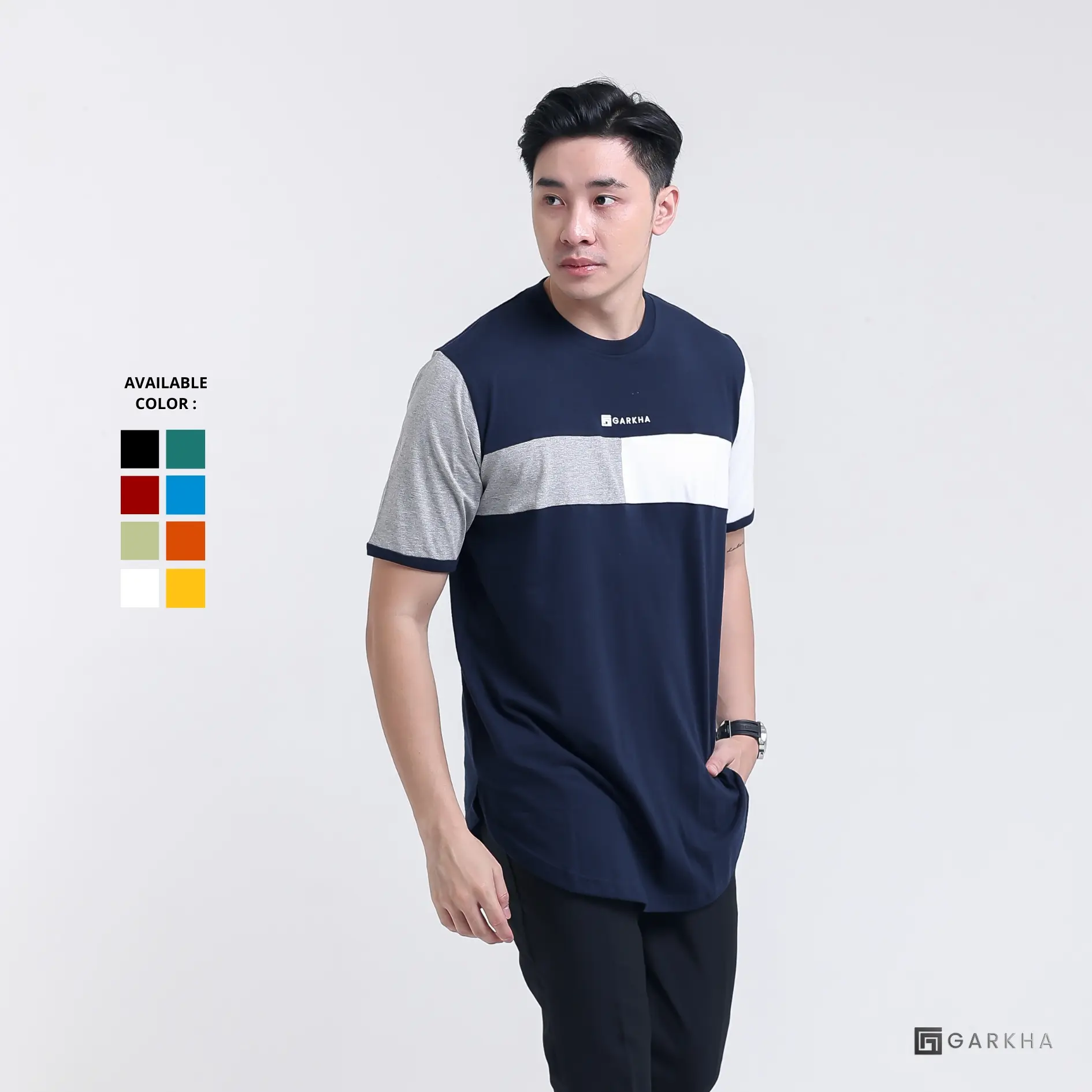 GARKHA Kaos Kurta Pria Dewasa Original lengan Pendek GSS-01 Bahan Cotton Combed 24s Premium