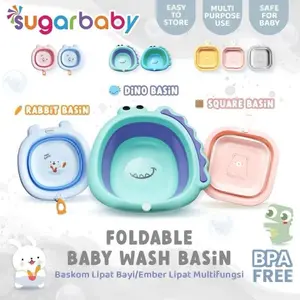 SUGARBABY Foldable Baby Wash Basin | Sugar Baby Baskom Lipat Praktis Serbaguna | Ember Lipat Multifungsi BPA FREE