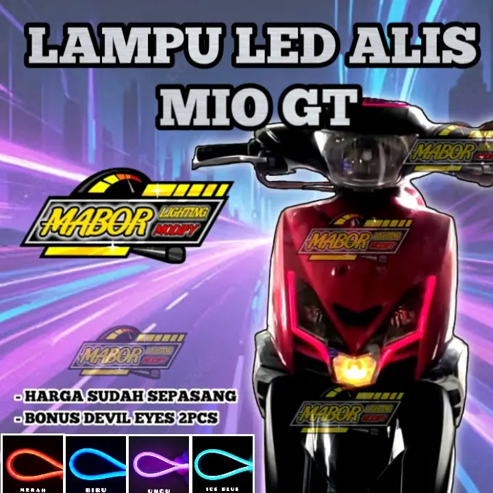 LAMPU ALIS MIO J MIO GT 1PASANG KANAN KIRI 30CM BONUS DEMON DEVIL EYES COD