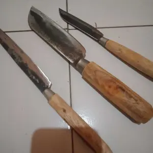 Set Pisau Dapur 3 Pcs Bawang Plat Baja Kitchenware Knife Bulat Multifungsi Tajam Tangguh Tahan Lama