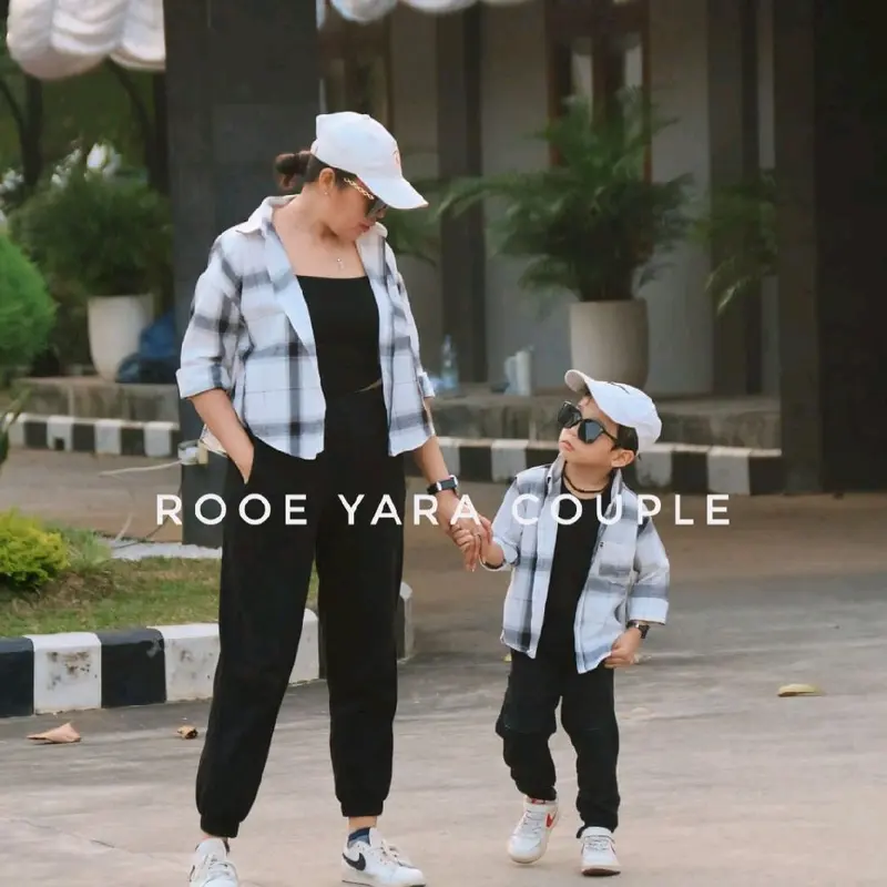 atasan kemeja keluarga  Pria dan  Wanita  Casual katun Flanel premium motif tartan lengan  Panjang couple kluarga harga satuan 1