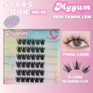 MYGUM bulumata SERI TANPA LEM kode MG 01-10 bulumata palsu lentik D curl tanpa lem bulu mata lembut dan ringan premium eyelash extension