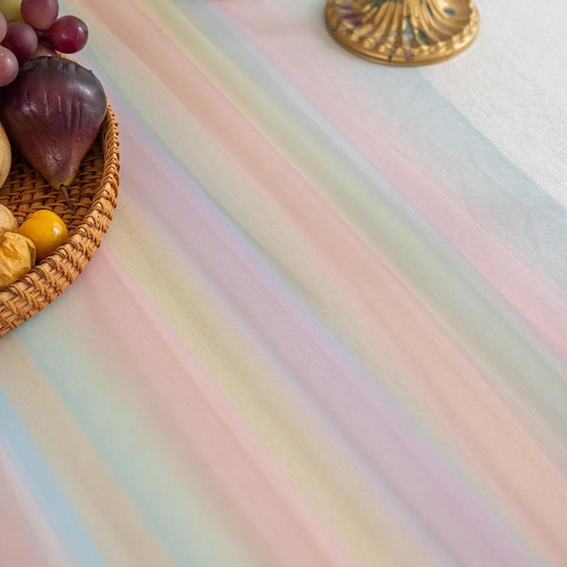 Product Introduction of Rainbow Color Gradient Tablecloth, Rectangular Tablecloth, Table Decoration Supplies for Home Kitchen Dining Room Wedding Birthday Party 6