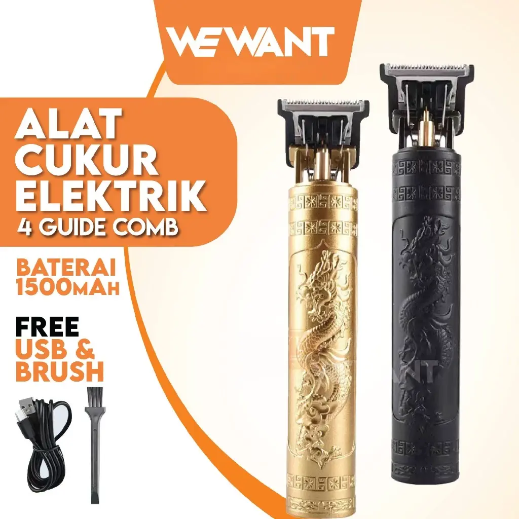 Pencukur Elektrik 4 Ketebalan Hair Clipper & Trimmer Jenggot, Kumis, Rambut - Ketiak Pria Sisir Mesin