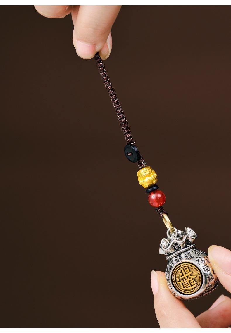 Product Introduction of Feng Shui pendant Chinese Zodiac Sun Dou gold Momofu money bag can be rotated fortune bag key Car key link pendant men and women fortune 14