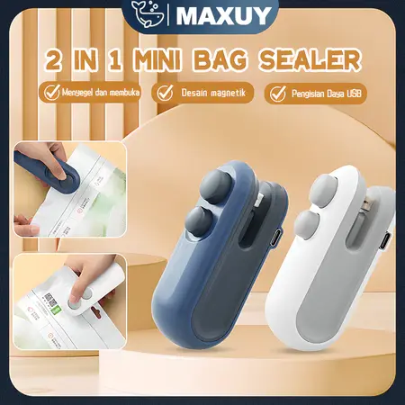 Snack Sealer Mini Hand Sealer Portable Sealer Pengemas Makanan Press Kemasan Plastik Snack Elektrik USB Rechargeable