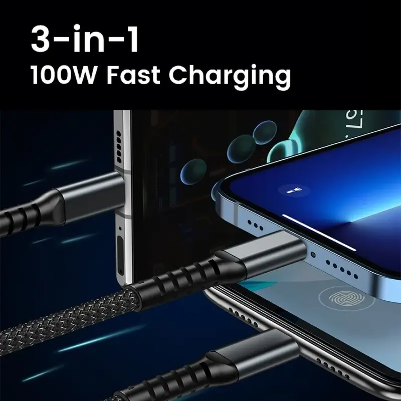 Kabel Data Multifungsi Micro USB Lightning Type C 20V 1.2M - OL601 3
