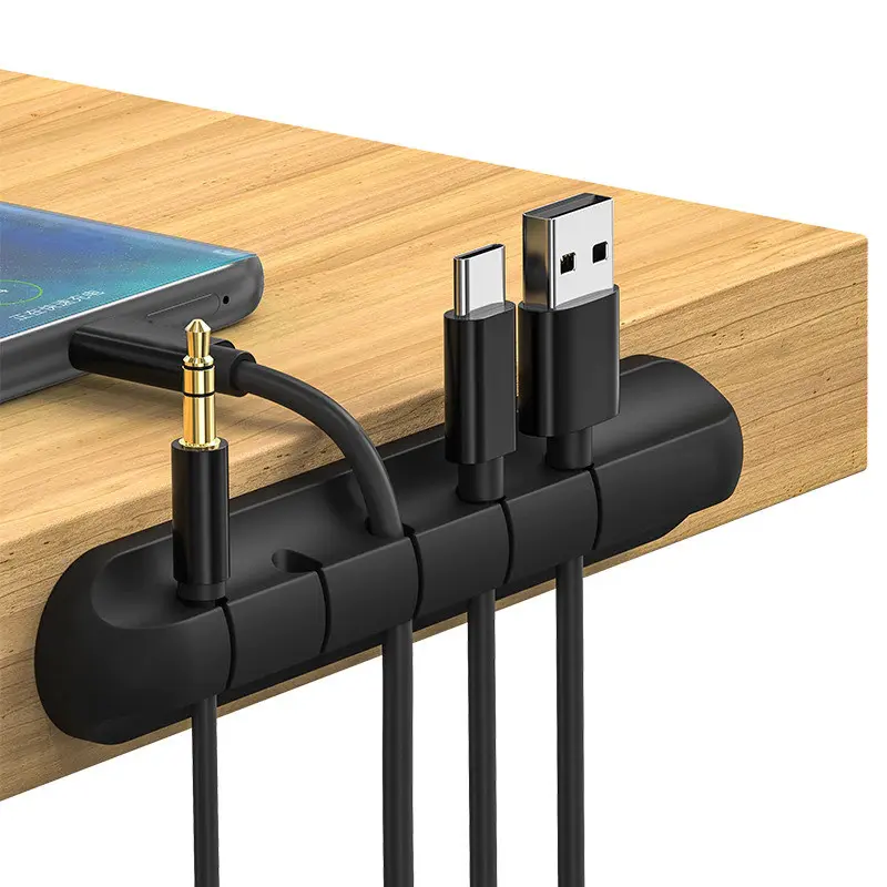 Cable Holder Desain Bear Klip Pelindung Organizer Kabel Charger USB Silikon Cable Clip Organizer Klip Pengikat Kabel Wire Holder Perapih Kabel Serbaguna Karet Holder Kabel Casan 3 5 7 Lubang Tempel Gantungan Kabel Casan Earphone Kabel Data