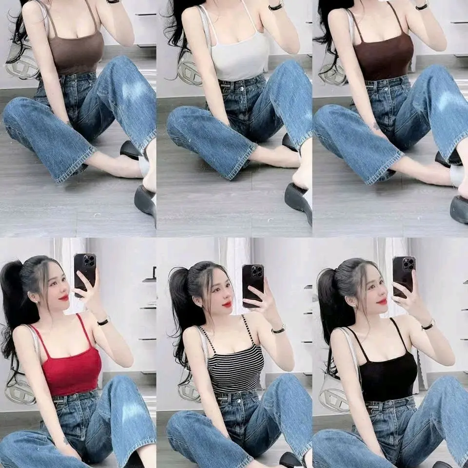 Áo dây thun borip có mút ngực hàng loại 1