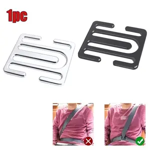 1pc pengait sabuk pengaman mobil Klip tetap seat belt mobil anak perak/hitam seat belt buckle Aksesori penghenti sabuk pengaman