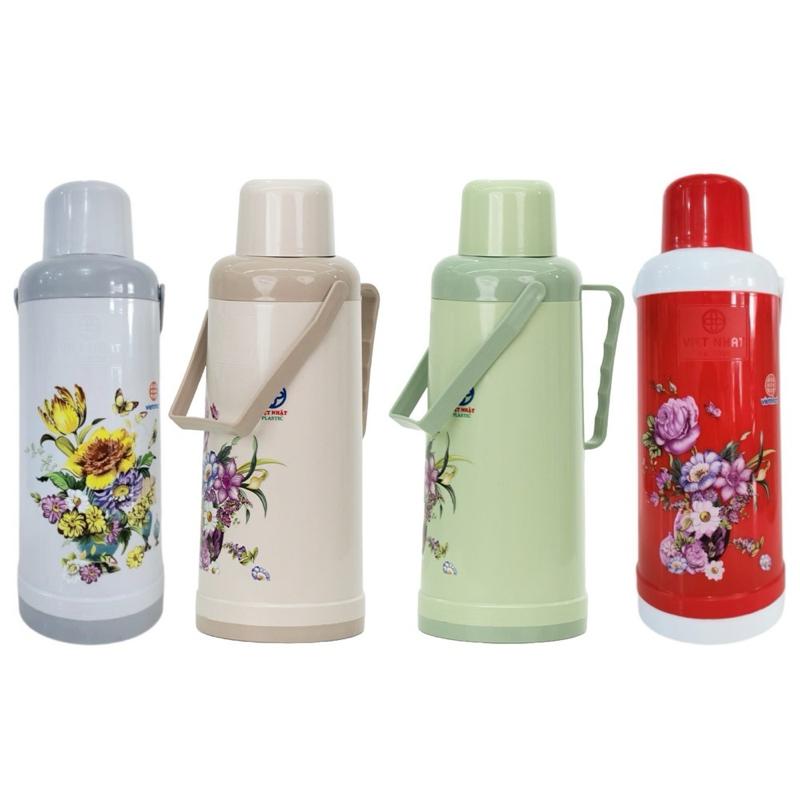 Phích đựng nước nóng 2L mẫu mới màu pastel xinh xắn có quai xách tiện lợi