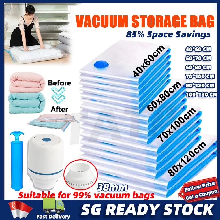 Vacuum Storage Bag Ziplock for Travel Vacuum bag Foldable Storage compression Clothes bag Sealer Pump Organiser