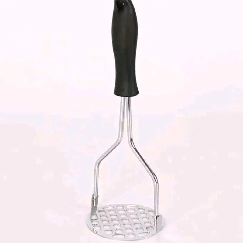 XL. Alat press penekan daging burger pelumat potato masher penghancur kentang Gagang karet stainless Plastik Steel 3