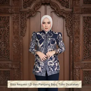 Tunik Batik Motif SuryaDipa Lengan Ngepuff Bahan Katun Halus Lapis Trikot Grade a untuk Penampilan Elegan dan Nyaman