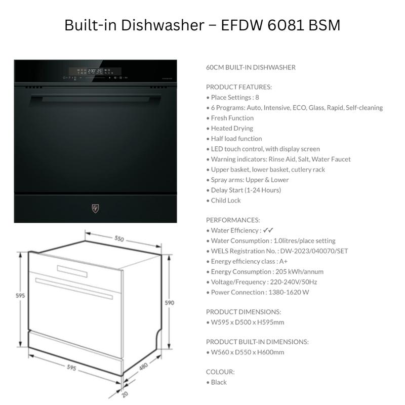 EF BUILT-IN / FREE-STANDING DISHWASHER - MULTIPLE MODELS [EF EFDW 6081 BSM/EF EFDW 9151 BM] 1