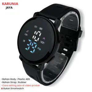 KJ JAM TANGAN WANITA PRIA DIGITAL RUBBER BULAT LED WATCH HIGH QUALITY JF088