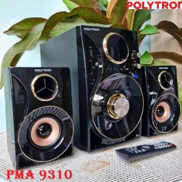 Speaker Polytron Bluetooth Bass PMA 9310 Black Gold dengan Kualitas Terbaik Hitam 3