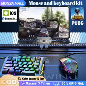 MONZA Keyboard Gaming and Mouse Set for Mobile Controller Converter Mouse And Keyboard For PC Gaming PUBG Mobile Phone Android M1 paket