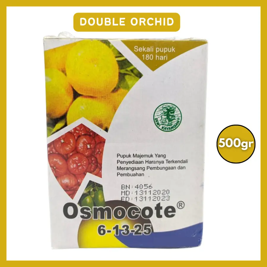Pupuk Osmocote 6 13 25 500 Gram Kemasan Pabrik Dekastar Bunga Buah
