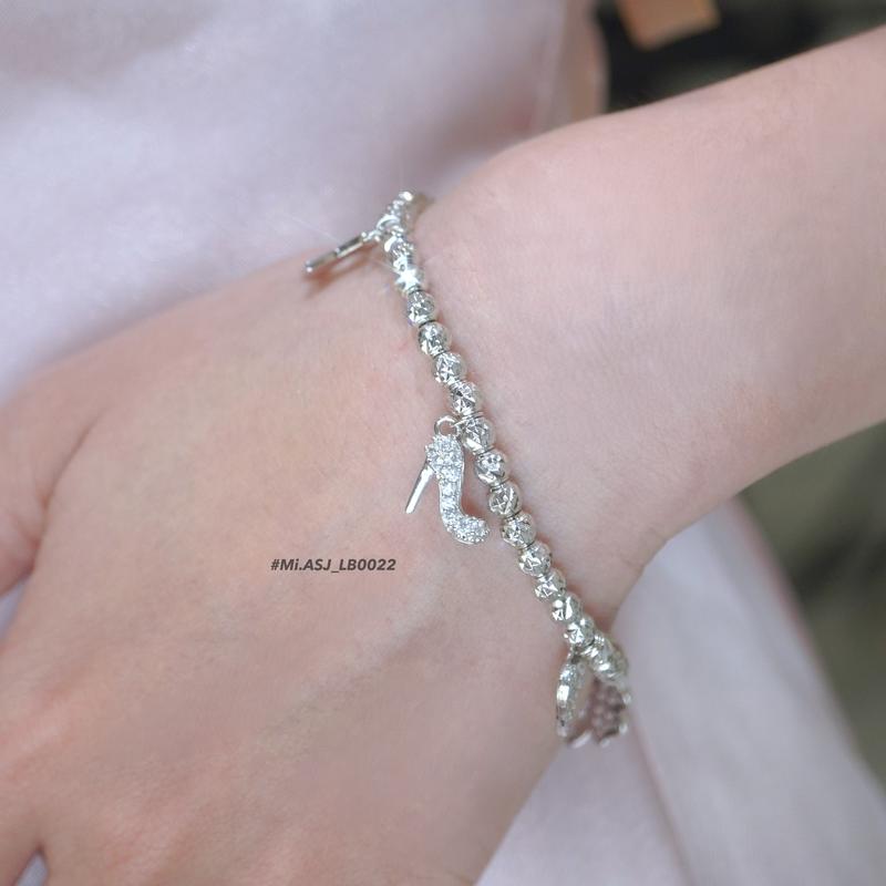  LB0022 Lắc tay nữ lắc bi charm Bạc Ý S925 cao cấp sáng đẹp 