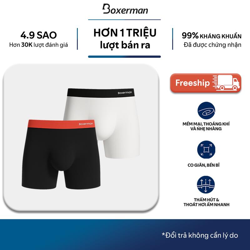 Combo 2 Quần lót nam Boxer Brief - 3D PRO Boxerman Ép nhiệt định hình ôm body nâng túi trước cực chuẩn