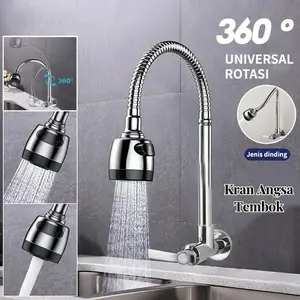 Keran Air Angsa Fleksibel 2 Mode High Quality - Model Kran Cuci Piring Angsaotasi Putar 360° Dapur