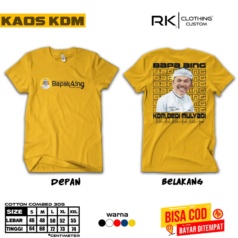 T-SHIRT KAOS DISTRO KDM KANG DEDI MULYADI BAPA AING LENGAN PENDEK | KAOS ORANG SUNDA | BAJU PRIA | BAYAR DI TEMPAT COD 4