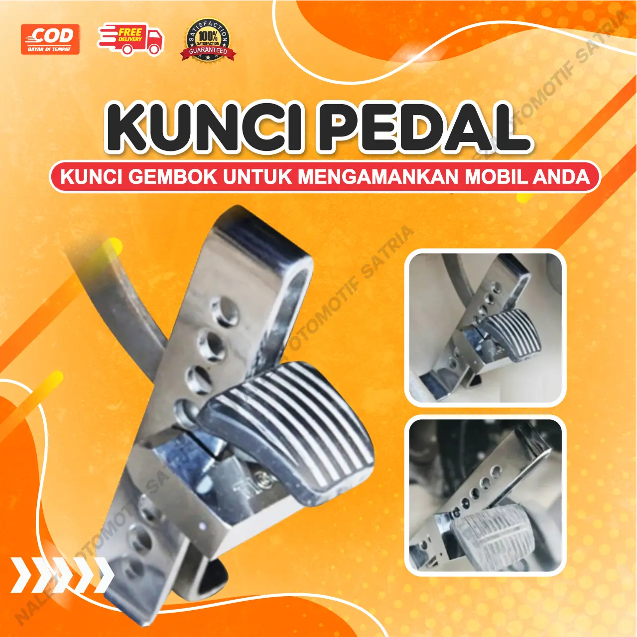 Kunci Pengaman Gembok Pedal Kopling Gas Universal Untuk Semua Tipe Mobil