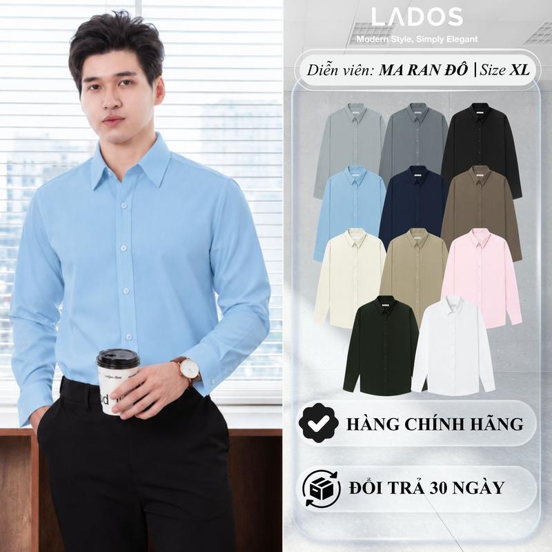Áo sơ mi nam dài tay LADOS - 779 chất lụa mềm mịn lịch sự phong cách công sở