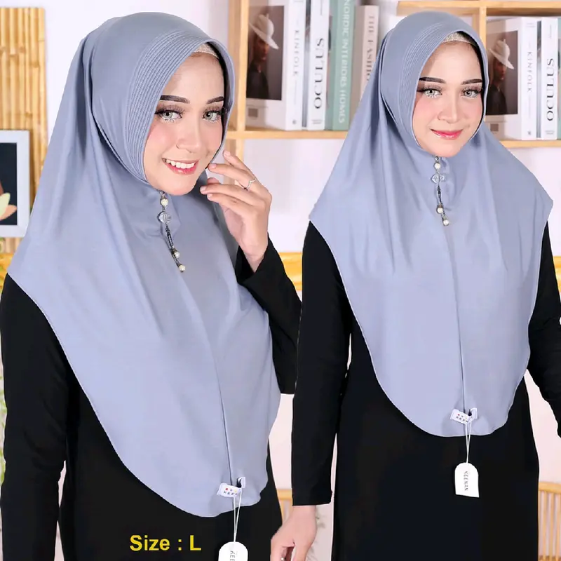 hijab instan bergo kerudung pinguin instan balon Panjang Lembut Nyaman Tebal Busa 0
