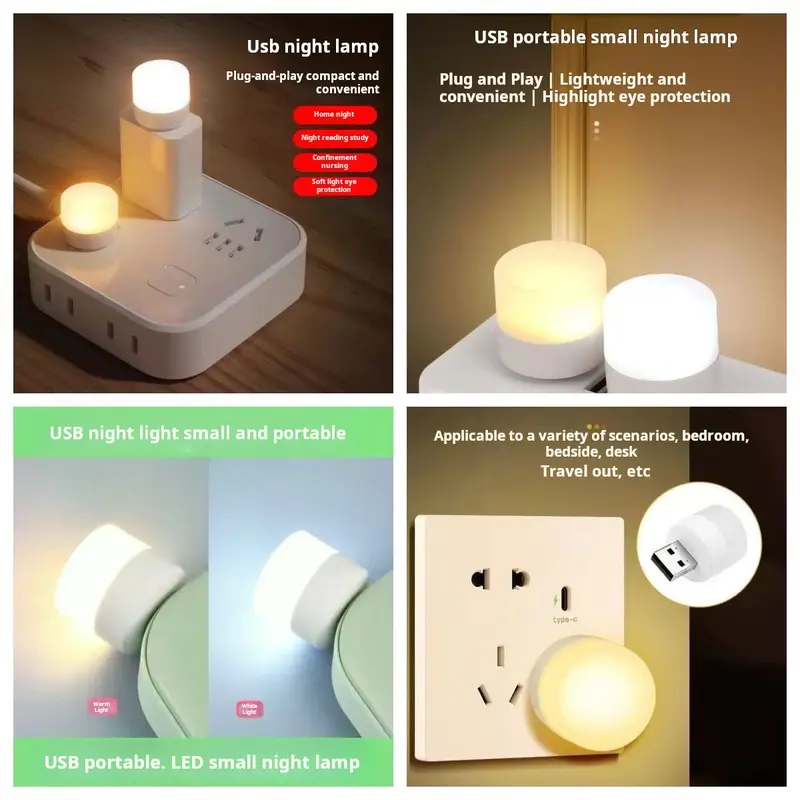Đèn Ngủ USB, Đèn Ngủ Bảo Vệ Mắt Phòng Ngủ, Đèn Bàn Nhỏ Đèn Mini, Đèn Dự Phòng, Đèn Tròn Nhỏ Đế Không Dây đen  siêu  sàng angel  lighting cầu  pha  lê  3d wonhee  lightstick đèn  pin  trang  trí  gắn  tường 2
