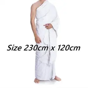 Kain ihrom pria dewasa untuk haji dan umroh kain ihrom handuk Lembut Panjang Nyaman Muslim