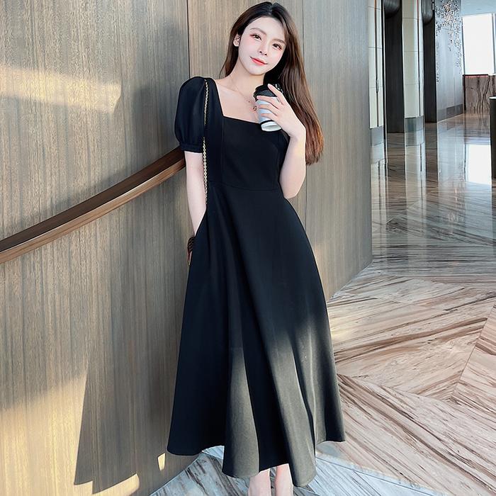green emerald velvet dress Elegant Mermaid Black Long Dress Female Korean Version One Piece Retro  Gothic Party Dress Autumn Casual Hepburn Slim Dress Black Long Dress, L :  Amazon.de: Fashion