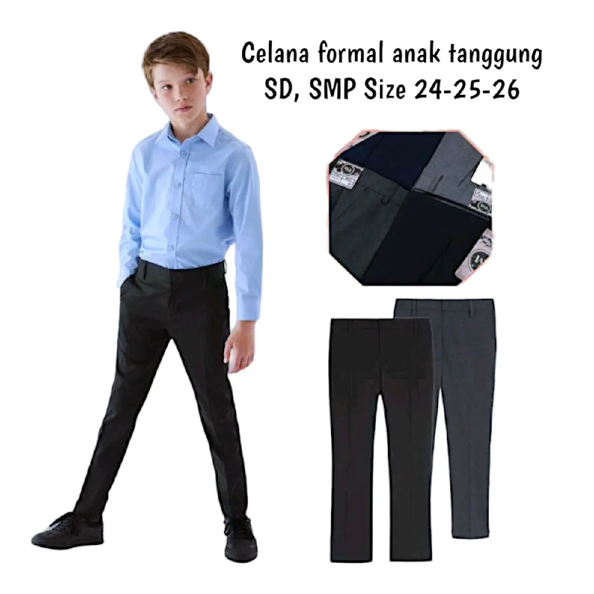 Men's Pants Celana formal slimfit anak laki laki panjang usia 7-12 tahun Fashion