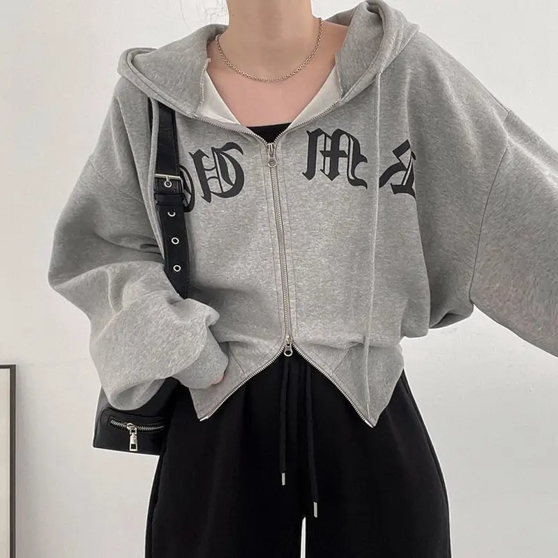 Hoodie JAPANESE Ziper Wanita Oversize | Jaket Sweater Double Ziper Wanita Korean Style 1
