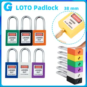 Baja tahan karat/Nilon LOTO Padlock Gembok 38mm Gembok LOTO Safety Merah Quipment Leher Panjang Tahan Panas Thermoplastic Gembok Alat Perbaikan Rumah Tangga Peralatan Keamanan