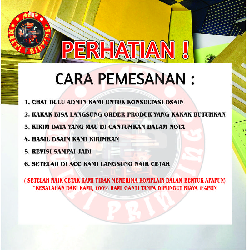 kwitansi custom gratis dsain ukuran 8x21 cm full color kwitansi multi printing Nota 4