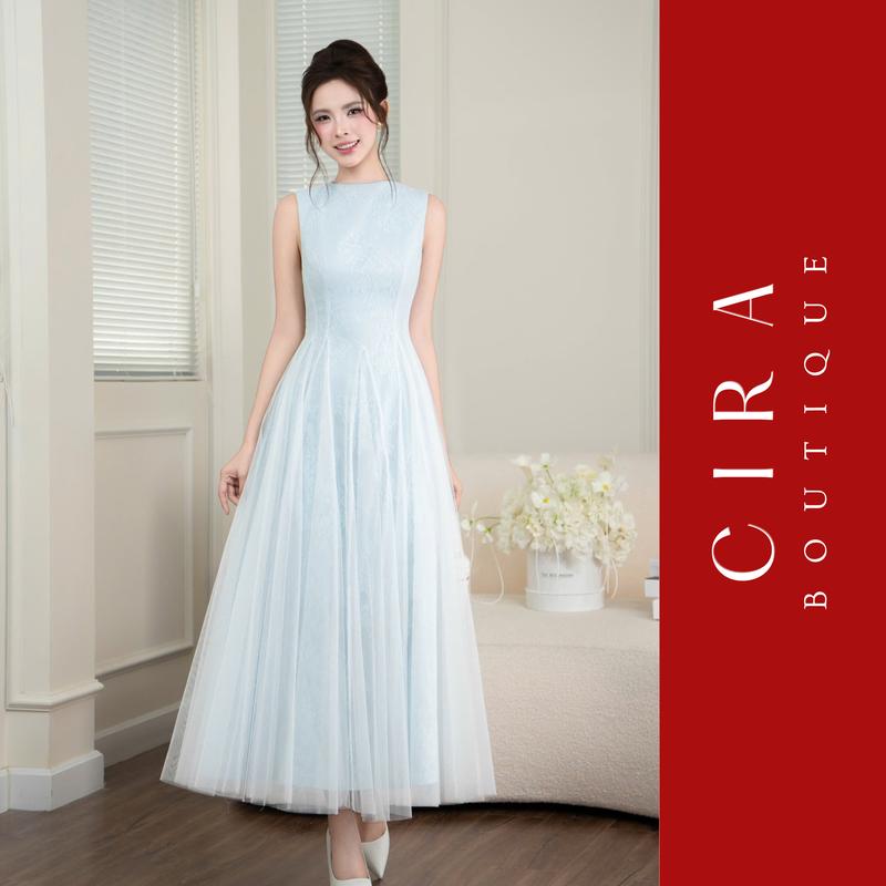 Cira Boutique Đầm Ren Hoa Sát Nách Phối Lưới Dáng Xoè - Chất Liệu Cao Cấp Phù Hợp Đi Tiệc Sang Trọng D1545