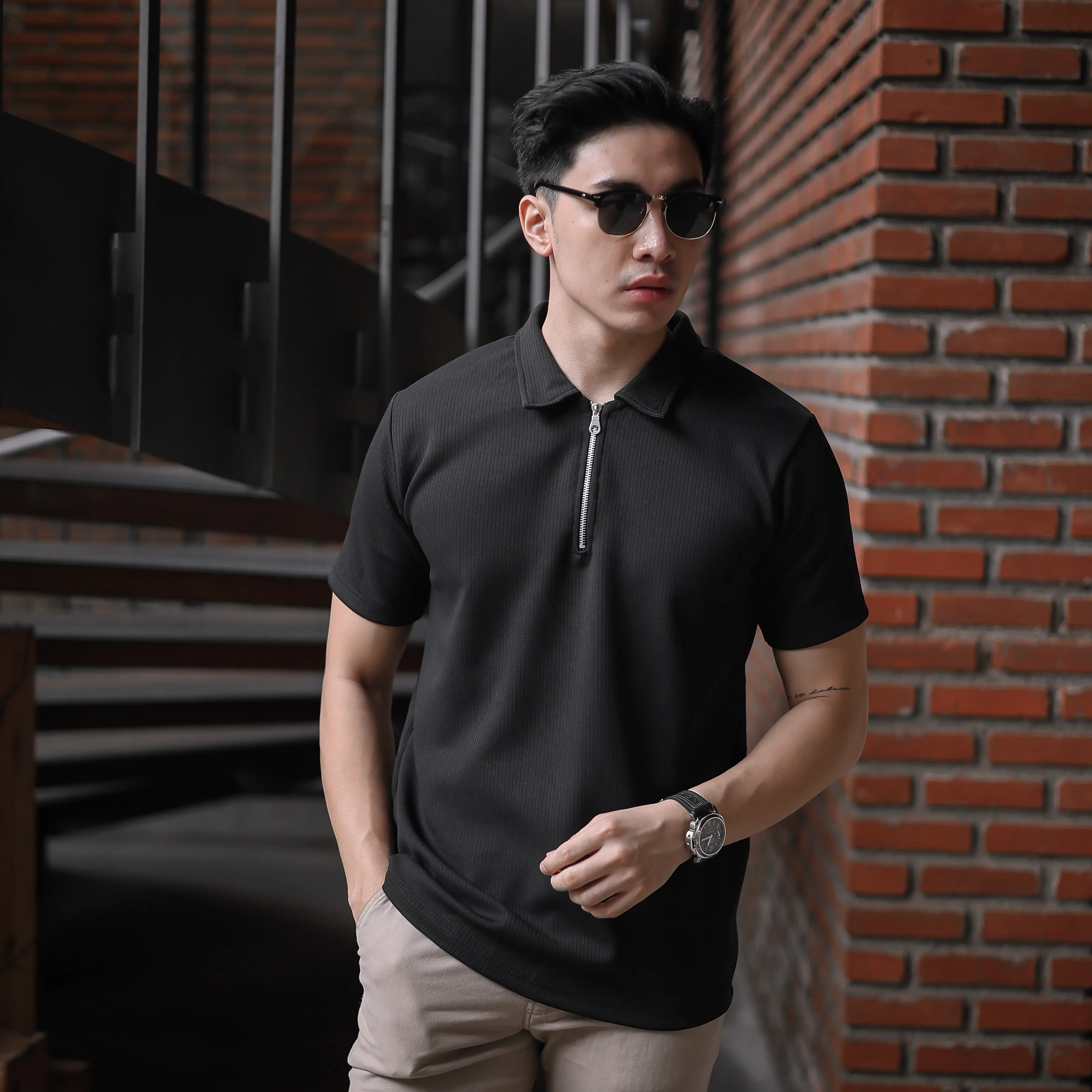 CREDO Polo Shirt Pria Kerah Knit Premium Zipper ORIGINAL CRD Slim Fit Kaos Basic Pendek
