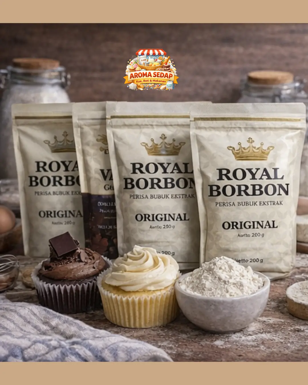 Bubuk Tabur Kue RoyalBorbon Ekstrak Penyedap Bumbu Kue Cream