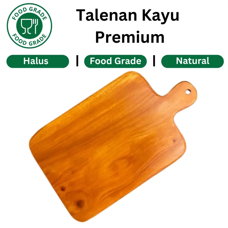 Talenan Kayu Jati/Mahoni 34x20 Tanpa Sambungan dengan Cantolan Atas - Alat, Dapur 3