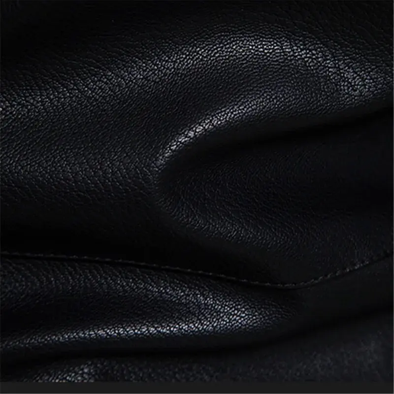 QnX - Jaket Kulit Kuza Motorcycle Biker Slim Fit Outerwear Men Solid Stand Collar Leather Jackets 3